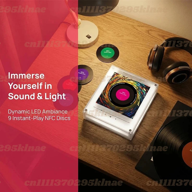 New NFC Sensing Music Player Magnetic Night Light Refrigerator Sticker DIY Acrylic Album Cover Creative Ornament Custom Speaker