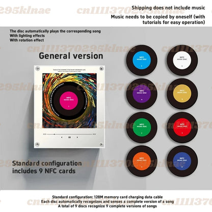 New NFC Sensing Music Player Magnetic Night Light Refrigerator Sticker DIY Acrylic Album Cover Creative Ornament Custom Speaker
