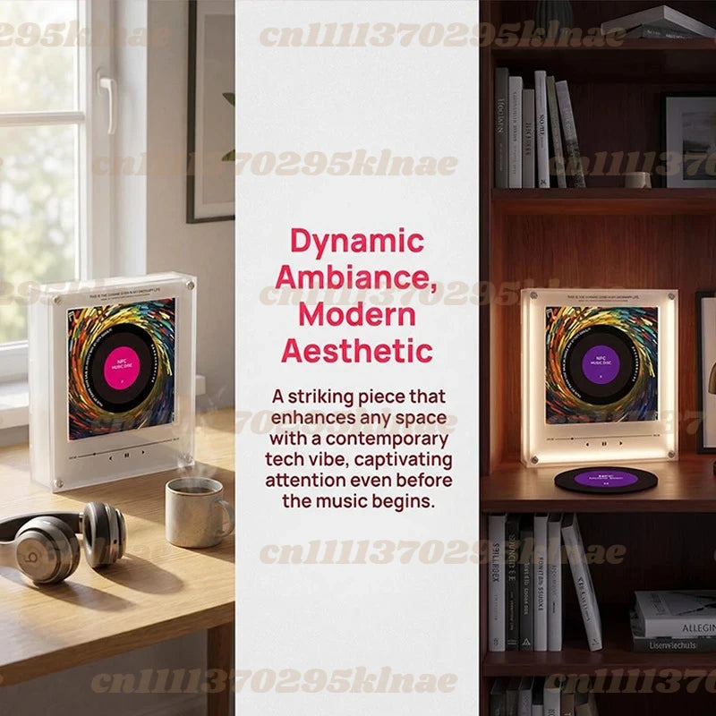 New NFC Sensing Music Player Magnetic Night Light Refrigerator Sticker DIY Acrylic Album Cover Creative Ornament Custom Speaker