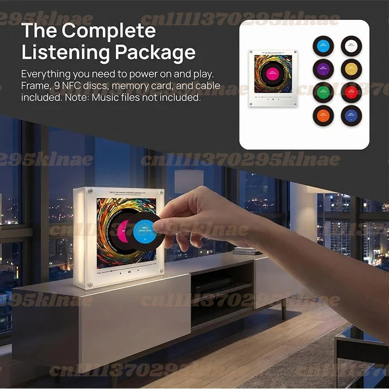 New NFC Sensing Music Player Magnetic Night Light Refrigerator Sticker DIY Acrylic Album Cover Creative Ornament Custom Speaker