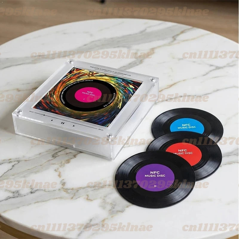 New NFC Sensing Music Player Magnetic Night Light Refrigerator Sticker DIY Acrylic Album Cover Creative Ornament Custom Speaker